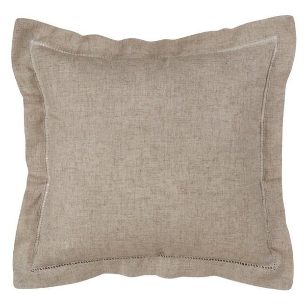 Saro Lifestyle SARO 731P.N18S 20 in. Square Down Filled Poly Blend Hemstitched Throw Pillow - Natural 731P.N18S